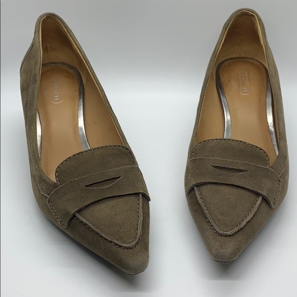 Coach suede loafer heel size - 7B - Picture 1 of 8